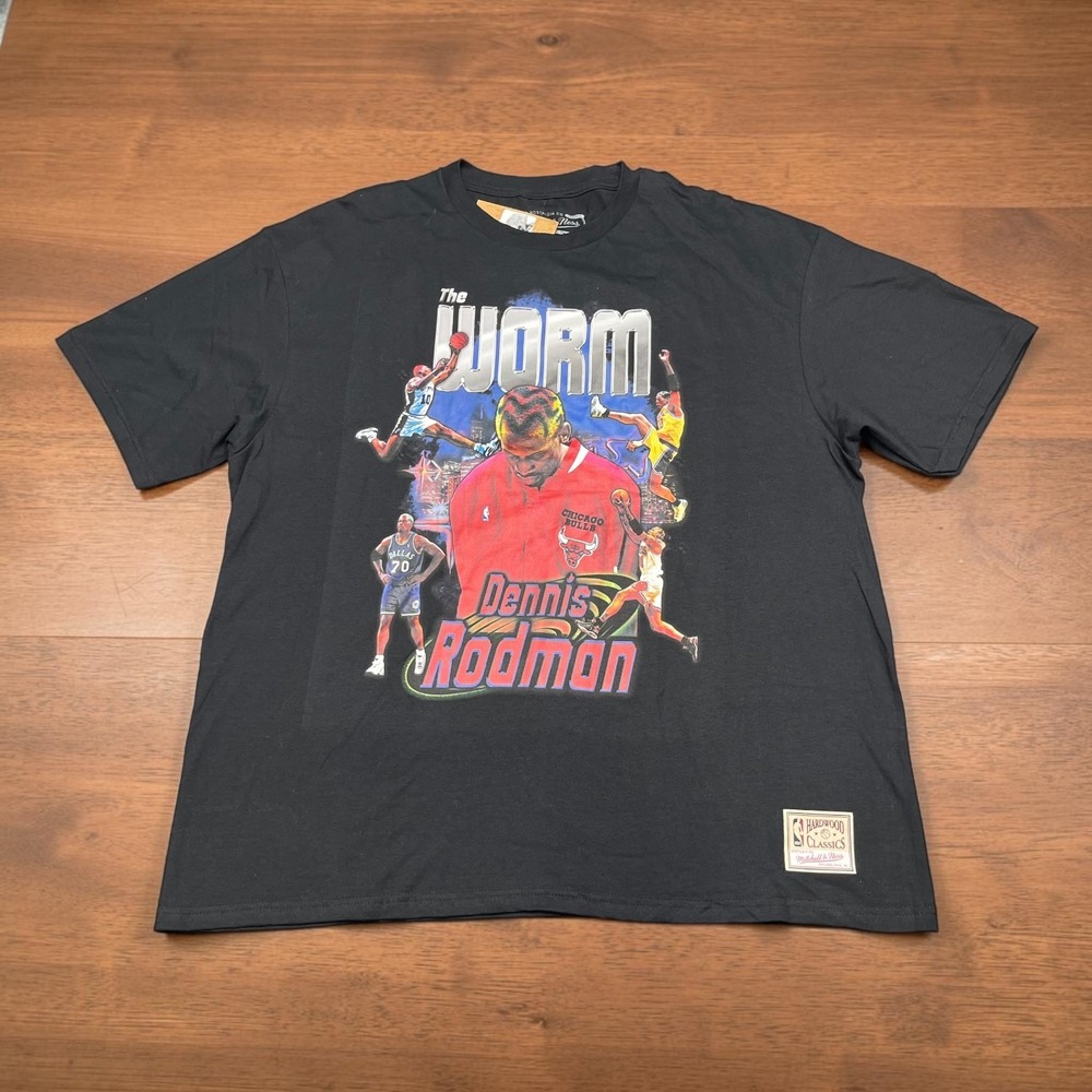 NEW Mitchell Ness Dennis Rodman The Worm T-Shirt Black XXL Hardwood Classics
